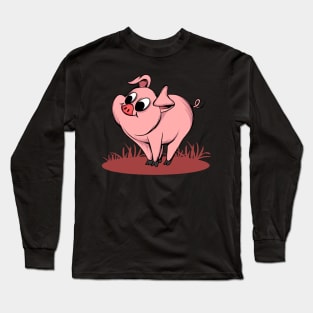 Cute Sassy Pig Graphic T-shirt | Pig Lover Gift Long Sleeve T-Shirt